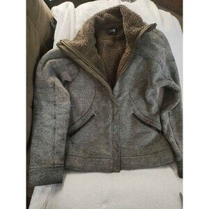 The North Face Womens Banderitas Full Zip Fleece Sherpa Jacket Gray Size small